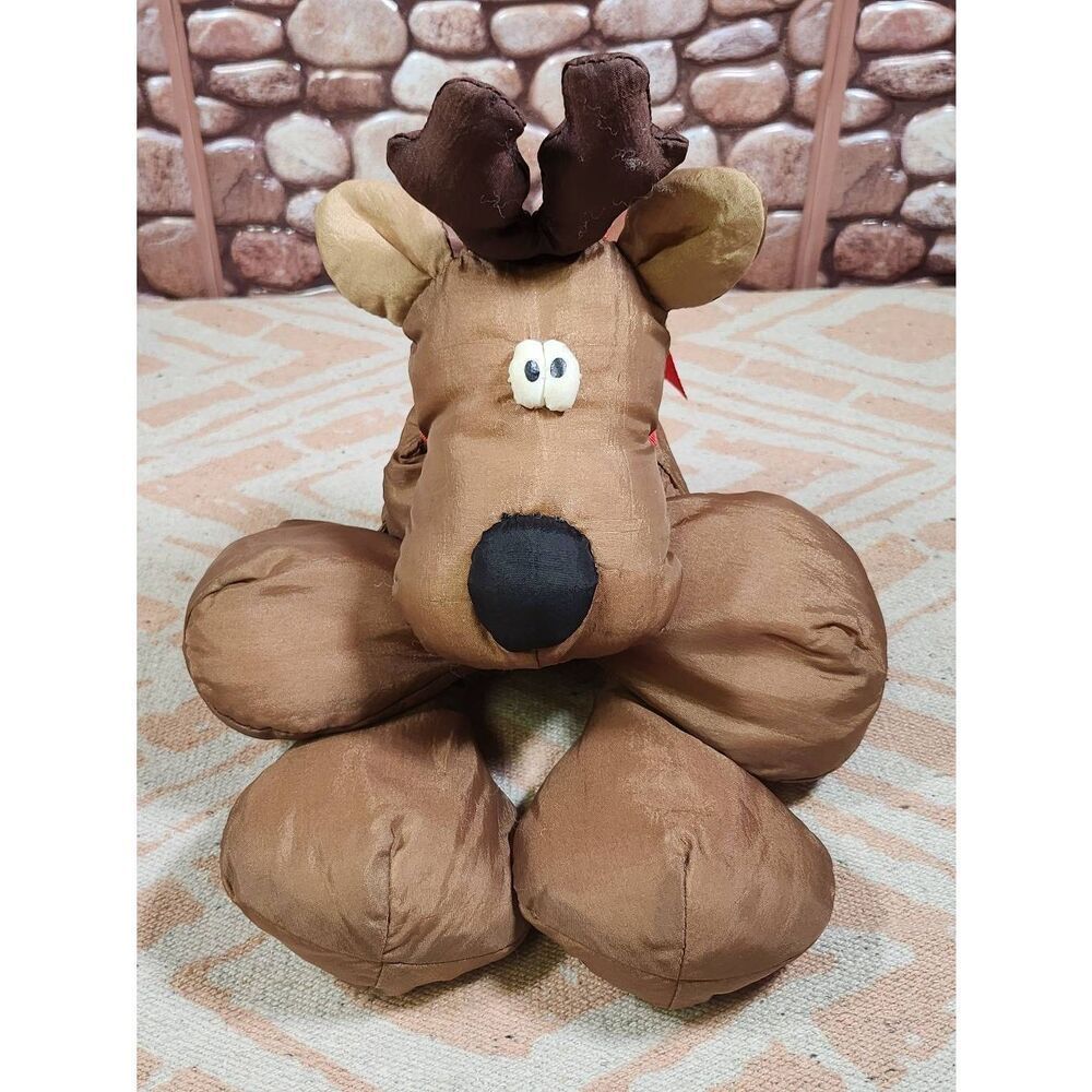 Vintage Hallmark Rodney The Reindeer Christmas Bean Bag Plush NYLON PUFFY 12" #A